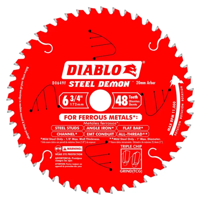 Diablo Tools 6-3/4 in. x 48 Tooth Steel Demon Metal Cutting Saw Blade