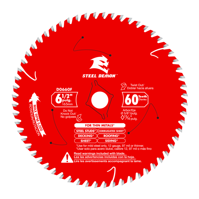 Diablo Tools 6-1/2" x 60-Teeth Steel Demon™ Saw Blade for Thin Metal