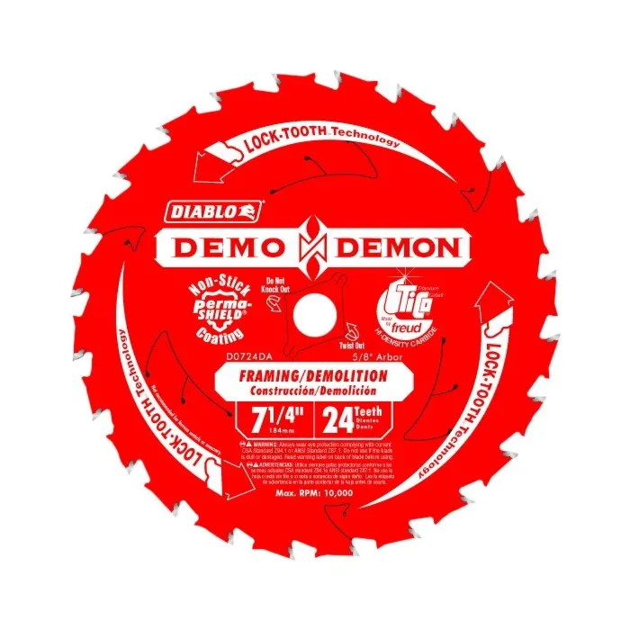 Diablo Tools 7-1/4 in. 24-Tooth Demo Demon™ Framing/Demolition Saw Blade