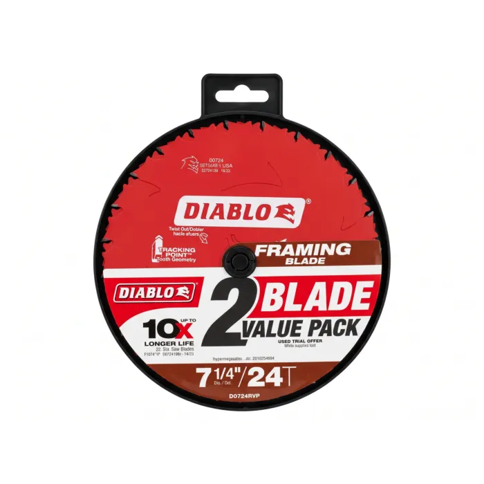 Diablo Tools 7-1/4 in. x 24-Tooth Framing Saw Blade (2 pk)
