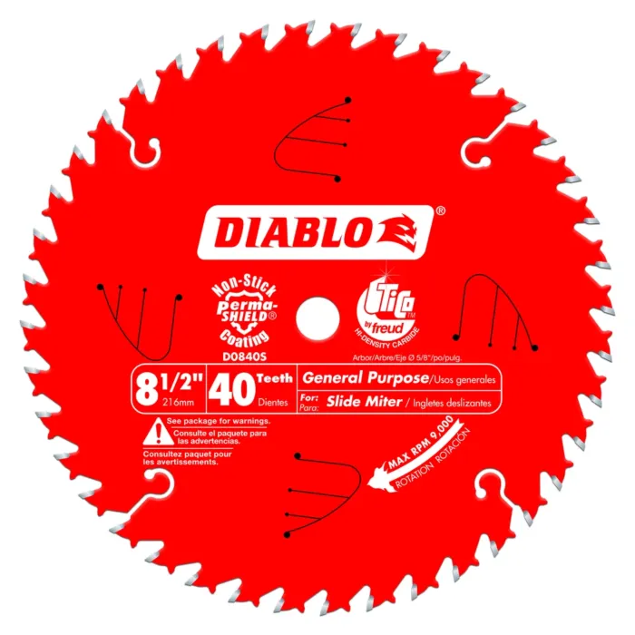 Diablo Tools 8-1/2 in. x 40 Tooth General Purpose Slide Miter Saw Blade