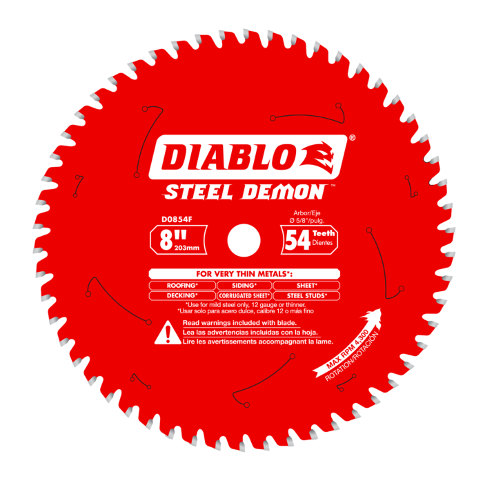 Diablo Tools 8" x 54-Teeth Steel Demon™ Saw Blade for Thin Metal