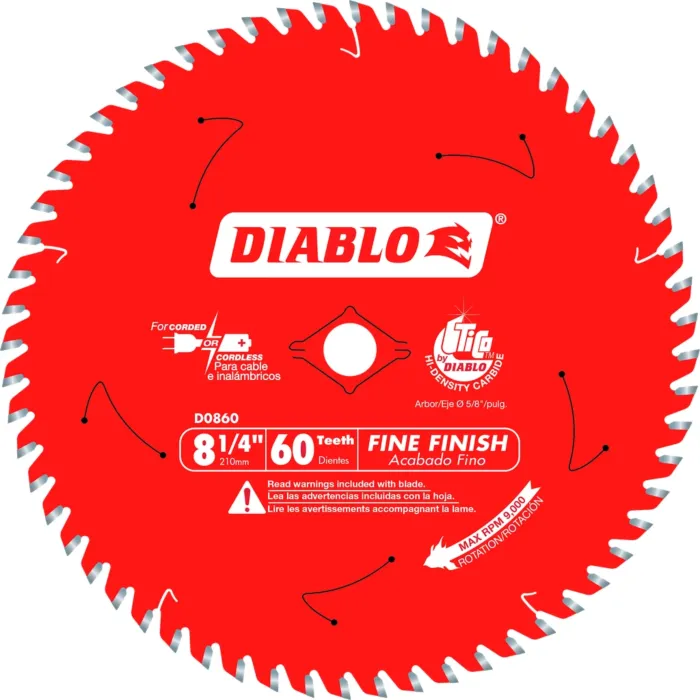 Diablo Tools 8-1/4 in. 60-Tooth Fine Finish Saw Blade