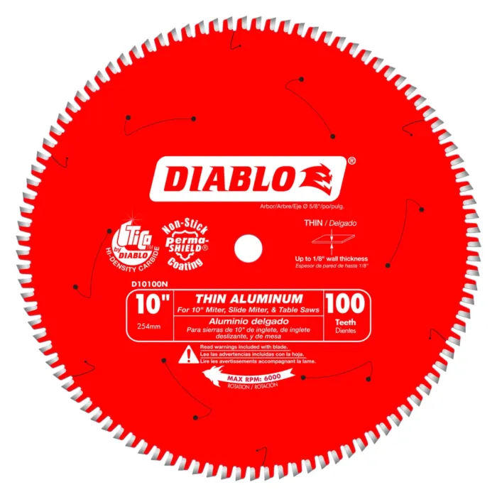 Diablo Tools 10 in. x 100 Tooth Thin Aluminum Cutting Saw Blade