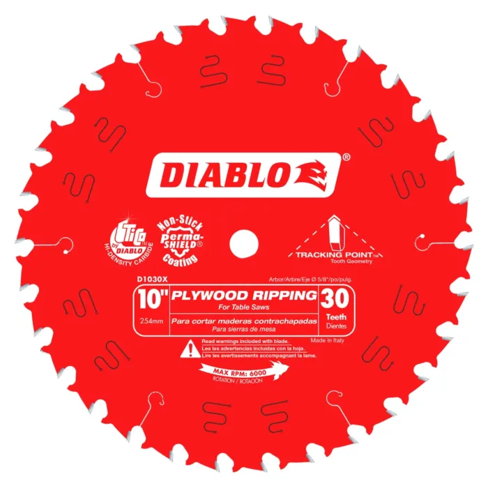 Diablo Tools 10 in. x 30 Tooth Plywood Ripping Blade