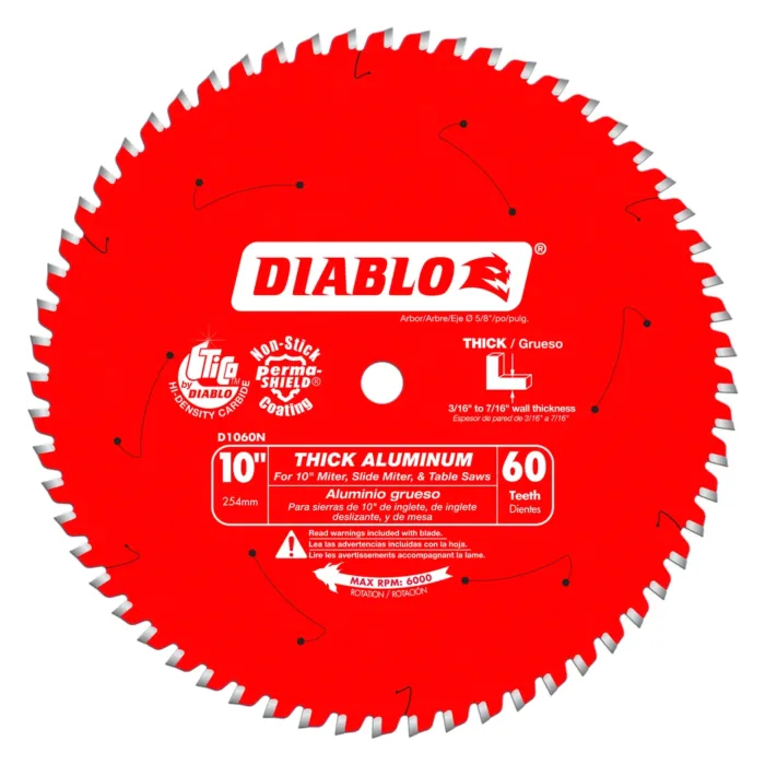 Diablo Tools 10 in. x 60 Tooth Thick Aluminum Cutting Saw Blade