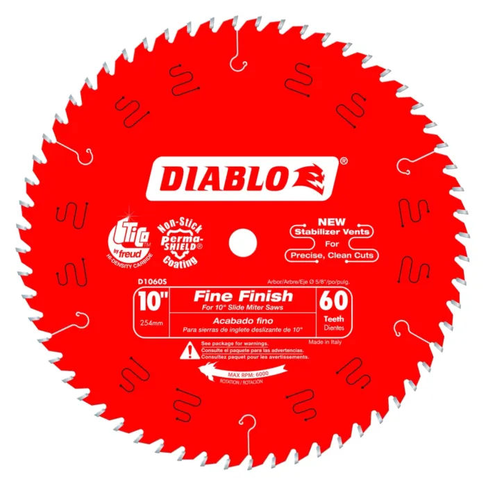 Diablo Tools 10 in. x 60 Tooth Fine Finish Slide Miter Saw Blade