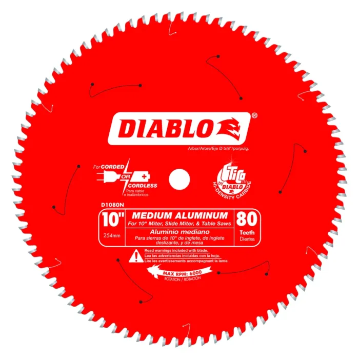 Diablo Tools 10 in. x 80 Tooth Medium Aluminum Saw Blade