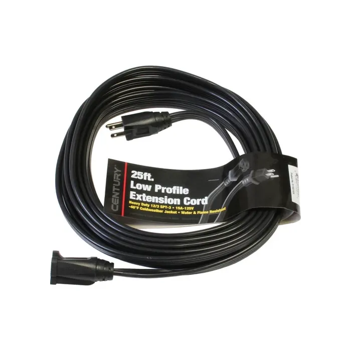 Century Wire & Cable Ext Cord 12/3 25 ft Flat Black