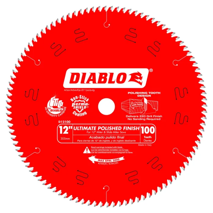 Diablo Tools 12 in. x 100 Tooth Ultimate Polished Finish Saw Blade