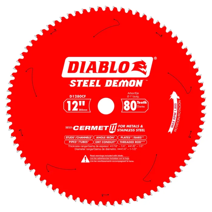 Diablo Tools 12 in. x 80 Tooth Steel Demon Cermet II Saw Blade for Metals and Stainless Steel