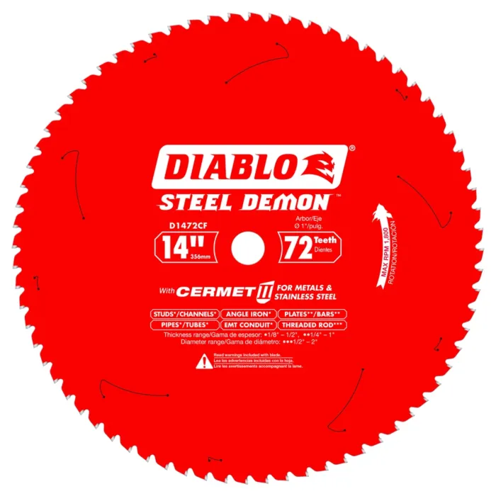 Diablo Tools 14 in. x 72 Tooth Steel Demon Cermet II Saw Blade for Metals and Stainless Steel