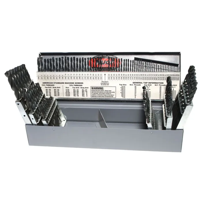 Drillco 115PC DRILL SET 1/16-1/2 BY 64ths #1-60 A-Z