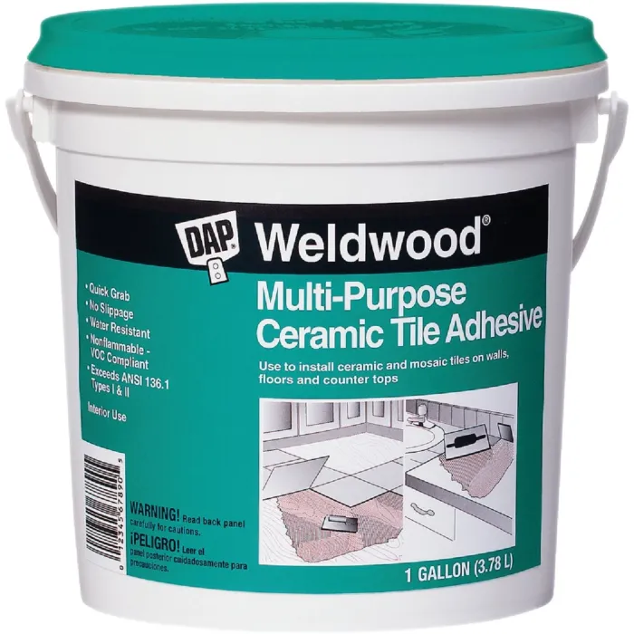 DAP Weldwood Multi-Purpose Ceramic Tile Adhesive, Off White, 1 Gal
