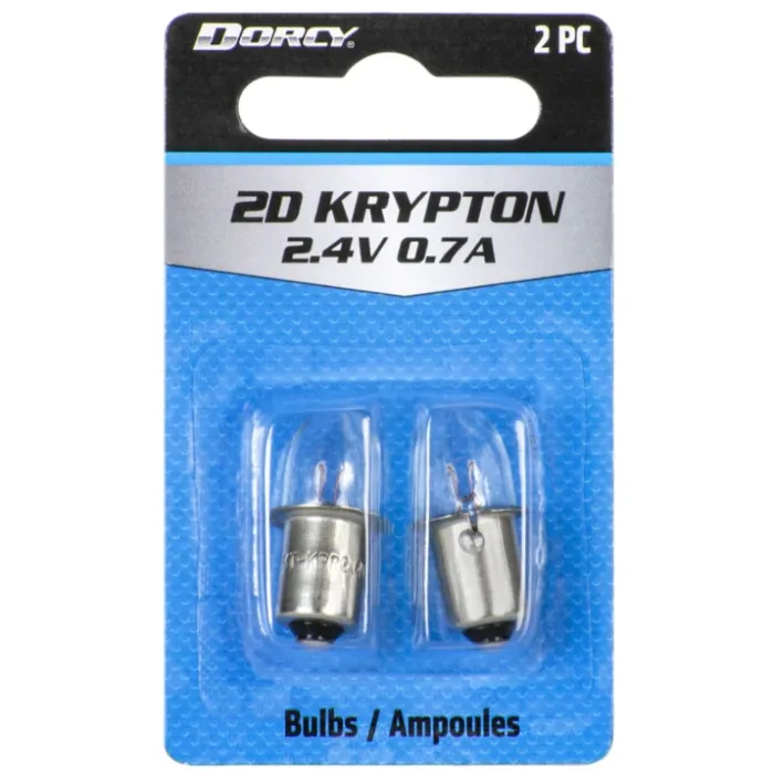 Dorcy 2D Krypton 2.4V 0.7A Replacement Flashlight Bulbs (2pk)