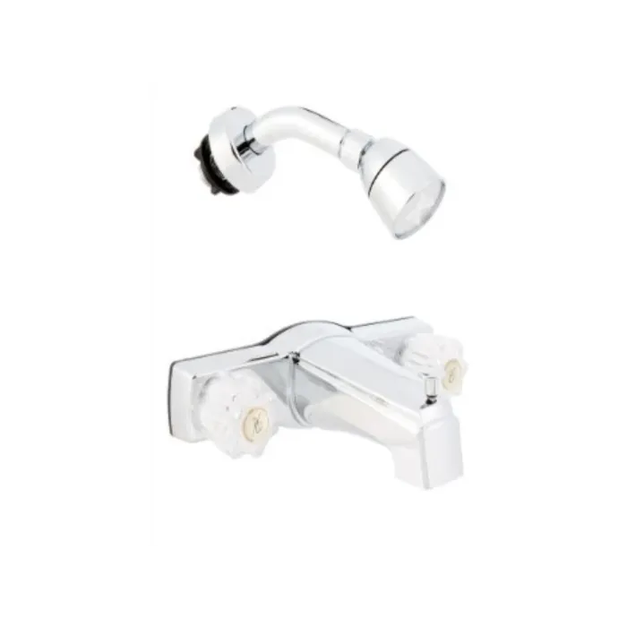Plastic Chrome Center-Set Tub and Shower Faucet - 1/2 in.