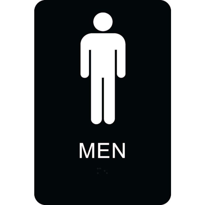 HY-KO Plastic Wall 9 in Restroom-Men Sign