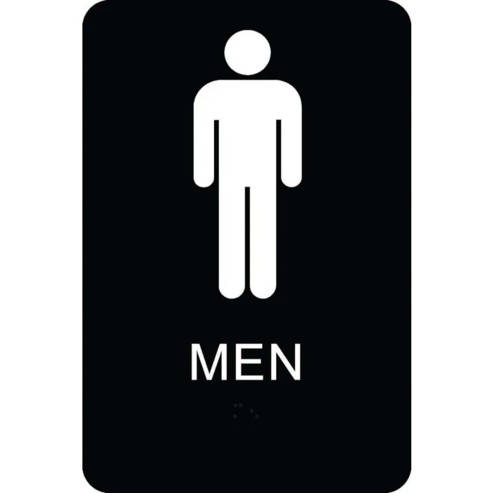 HY-KO Plastic Wall 9 in Restroom-Men Sign