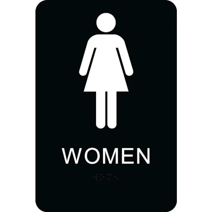 HY-KO Plastic Wall 9 in Restroom-Women Sign
