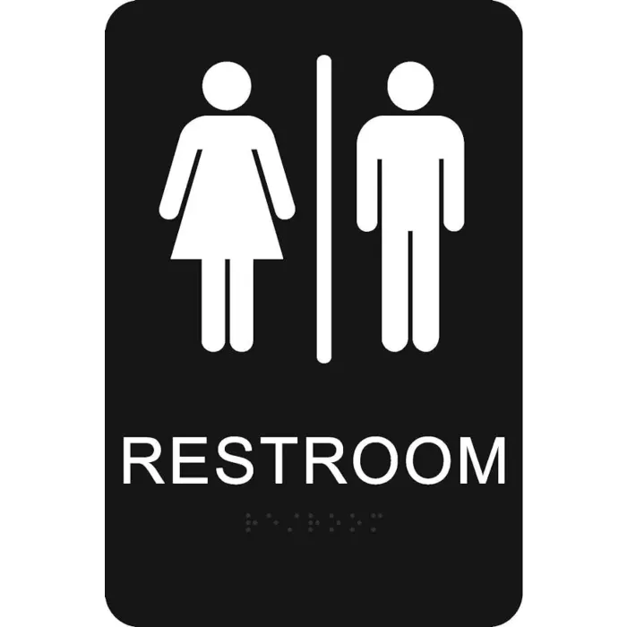 HY-KO Plastic Wall 9 in Restroom Sign