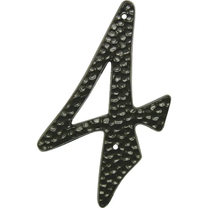 HY-KO Hy-Ko 3-1/2 In. Black Hammered House Number Four