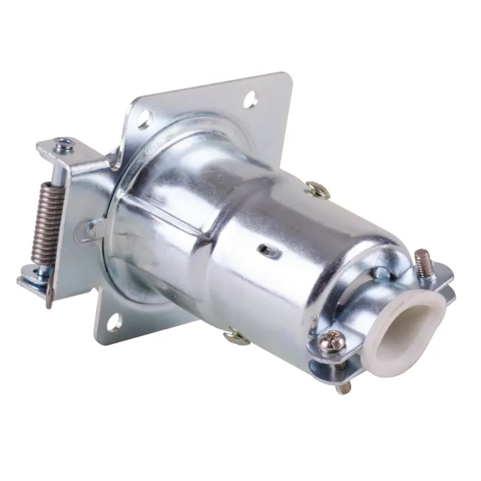 Buyers Die-Cast Zinc Plated Flat 7-Way Trailer Side Trailer Connector