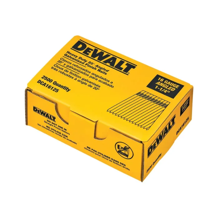 DEWALT Finish Nails, 20-Degree, 1-1/4-Inch, 16Ga, 2500-Pack