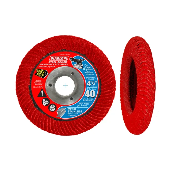 Diablo Tools 4-1/2 in. Steel Demon Corner-Edge Flap Disc 40 Grit