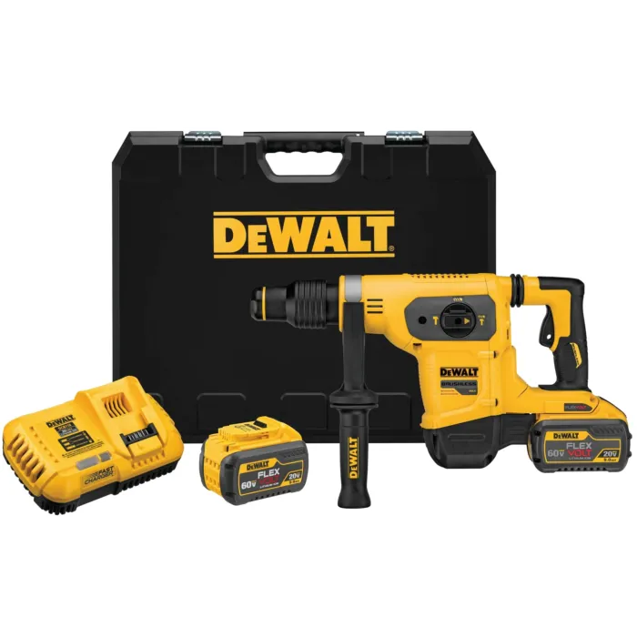 DEWALT 60V MAX* XTREME Cordless Brushless 1-9/16 in SDS Max Rotary Hammer Drill Kit (2) FLEXVOLT Lithium Ion Batteries with Charger