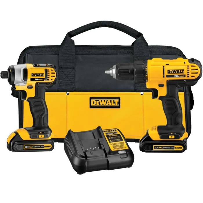 Dewalt DEWALT 20V MAX* Lithium Ion Drill Driver/Impact Driver Combo Kit(1.3 Ah)