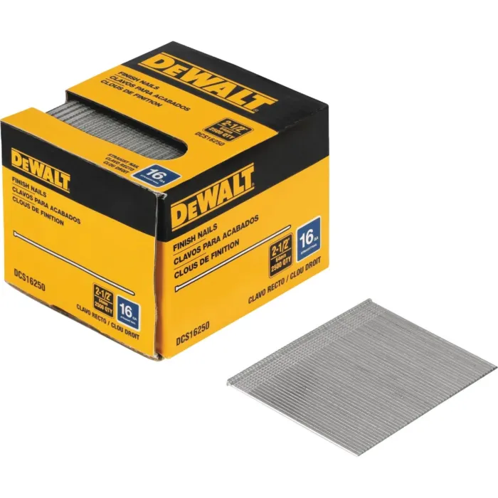 DEWALT 2-1/2 In. 16-Gauge Straight Finish Nails (2500 Ct.)
