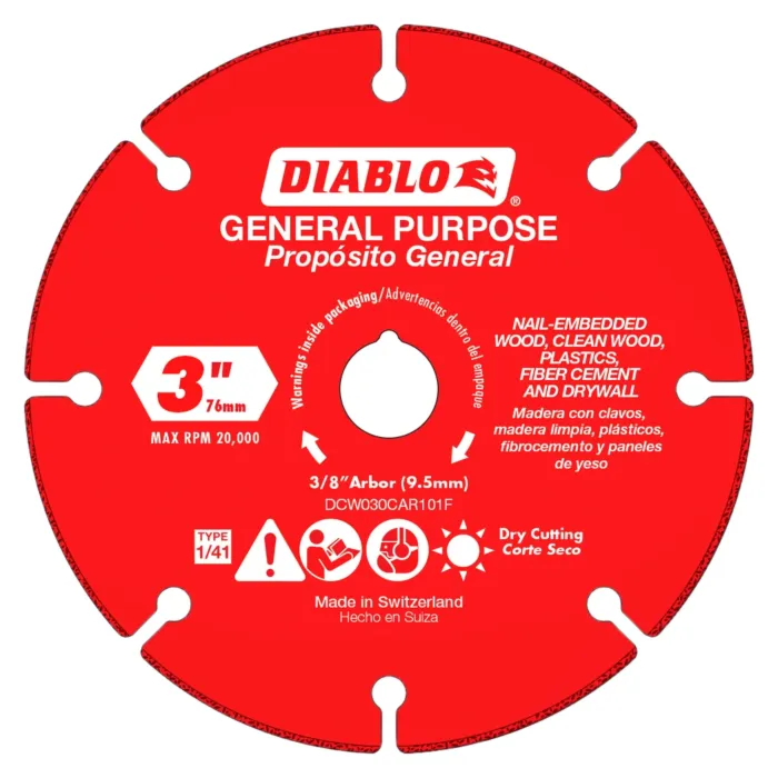 Diablo Tools 3 in. Carbide Grit Cut-Off Wheel for Multi-Materials