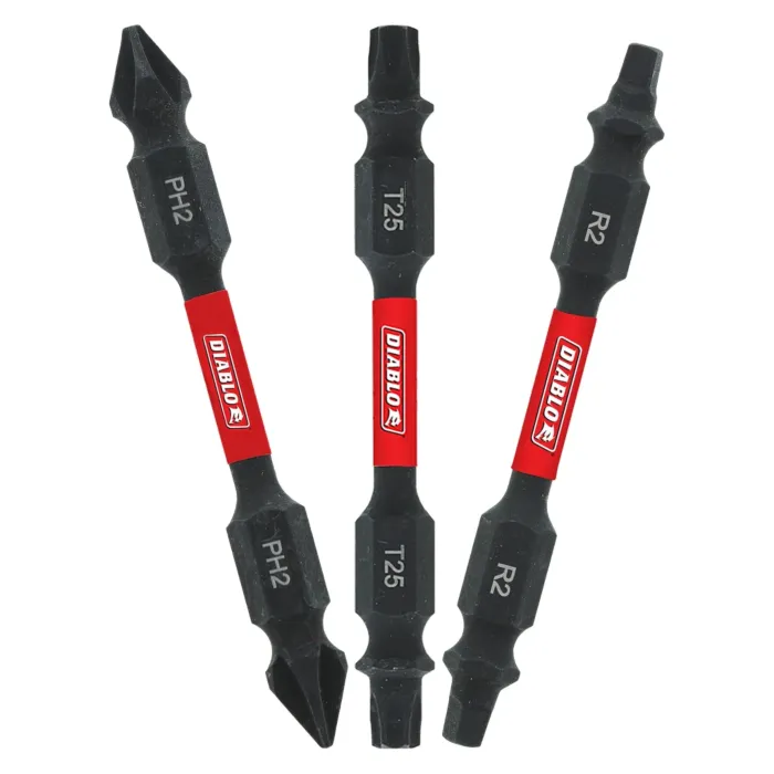Diablo Tools 2-1/2 in. Double-Ended Phillips, Square and Torx Drive Bit Assorted Pack (3-Piece)