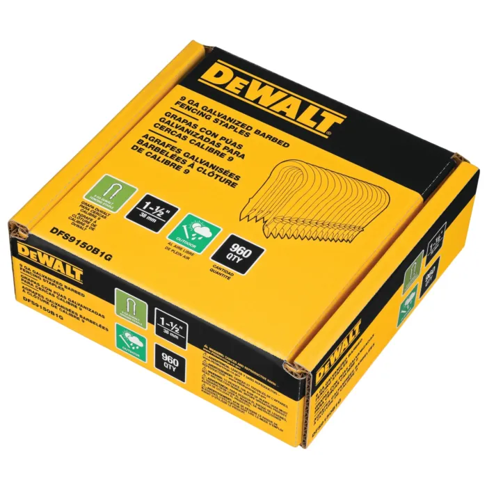 Dewalt DEWALT 1.5" 9 Ga Galvanized Barbed Fencing Staples