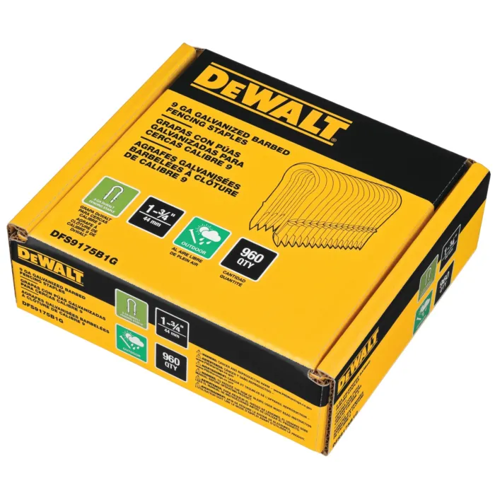 Dewalt DEWALT 1.75" 9 Ga Galvanized Barbed Fencing Staples