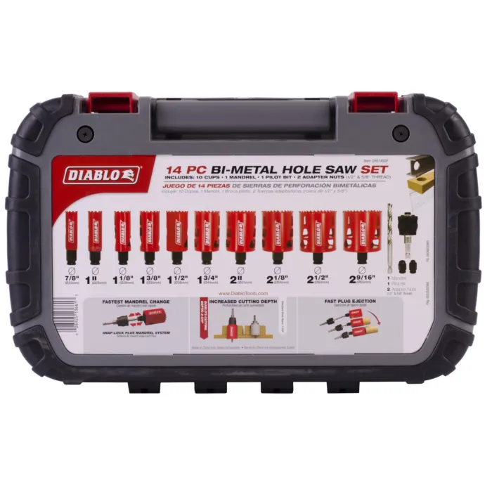 Diablo Tools 14 pc General Purpose Bi-Metal Hole Saw Set