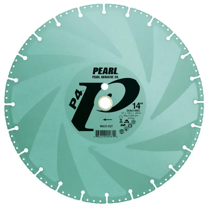 Pearl Abrasives P4™ Multi-Cut Rescue/Utility Blade 14" x .125 x 1", 20mm DIA014MC