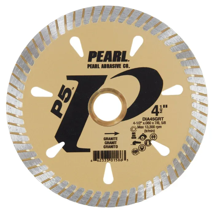 Pearl Abrasives P5™ GRT Granite Series Turbo Blade 4-1/2", 7/8"-5/8" 8mm