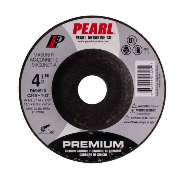 Pearl Abrasives Premium DC Grinding Wheels SC 4-1/2 x 1/4 x 7/8 C24S T-27 DM4510