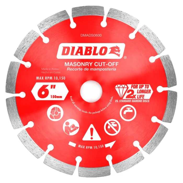Diablo Tools 6 in. Diamond Segmented Cut-Off Discs for Masonry