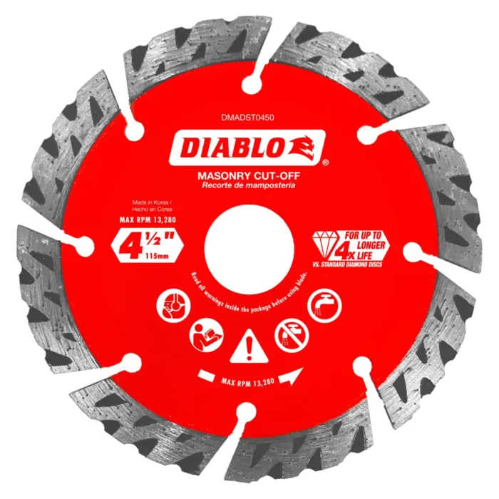 Diablo Tools Diamond Segmented Turbo Masonry Cut-Off Blade - 4-1/2 in.