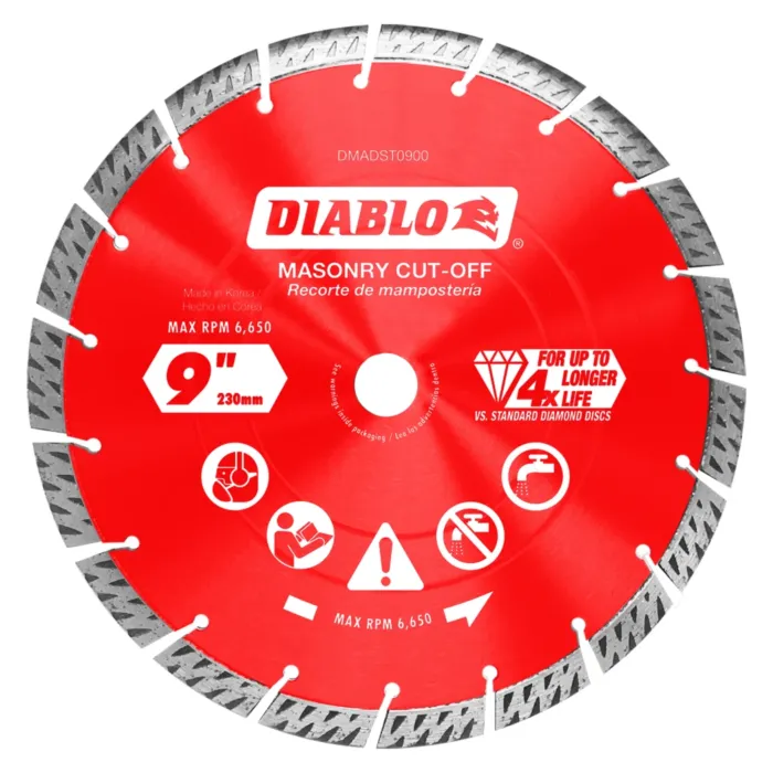 Diablo Tools Diamond Segmented Turbo Masonry Cut-Off Blade - 9 in.