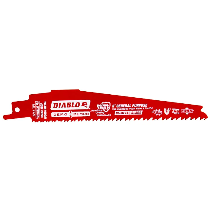 Diablo Tools 6 in. Bi-Metal Recip Blade for Nail-Embedded Wood, Metal, and Plastic (5-Pack)