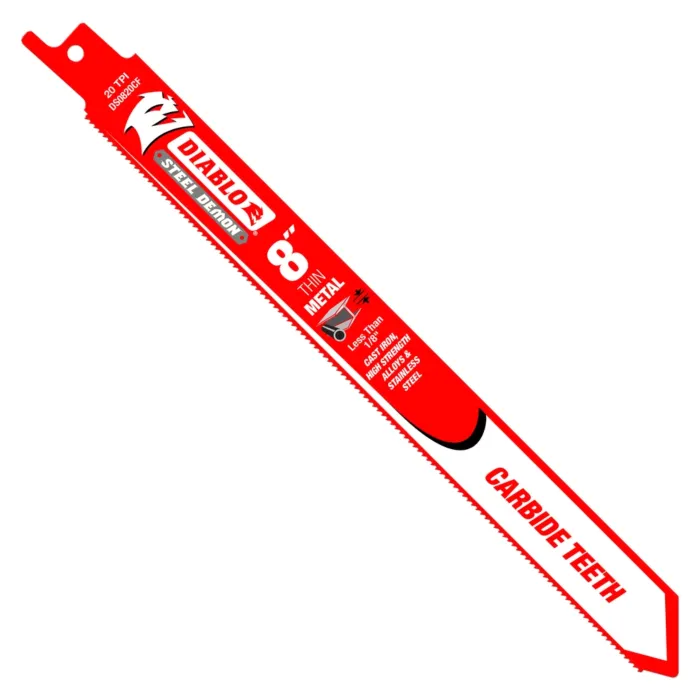 Diablo Tools 8 in. Steel Demon Carbide Recip Blades for Thin Metal (less than 1/8 in.) Cutting