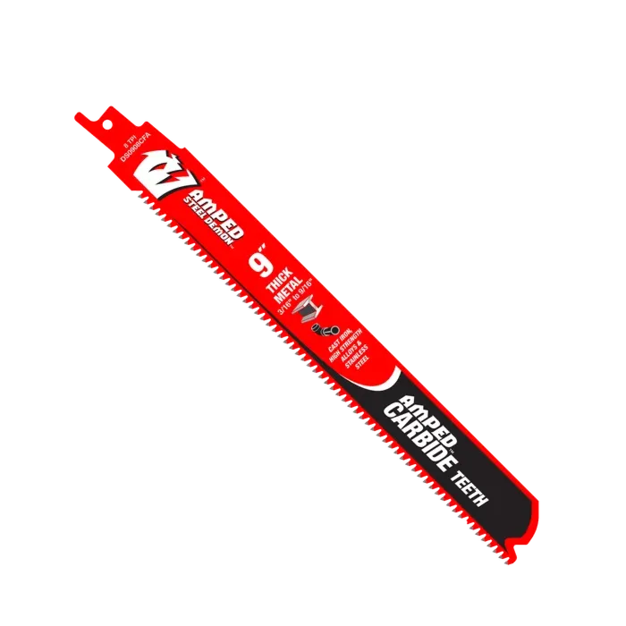 Diablo Tools 8TPI AMPED™ Steel Demon™ Carbide Teeth Reciprocating Saw Blade for Thick Metal (10pk) 9 in.