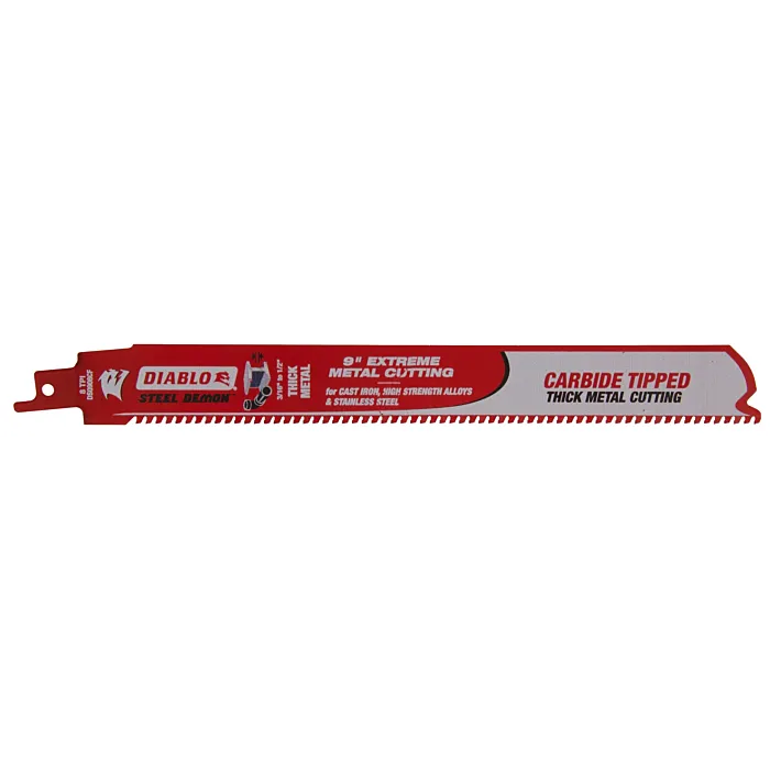 Diablo Tools 9 in. Steel Demon Carbide Recip Blades for Thick Metal (3/16 in. - 9/16 in.) Cutting