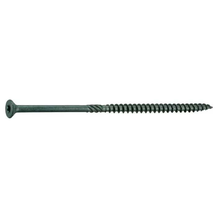 MIDWEST FASTENER #12 x 5" T-25 Star, Deck Screw, XL1500 Coating, Green (Bulk Box 25 lb)