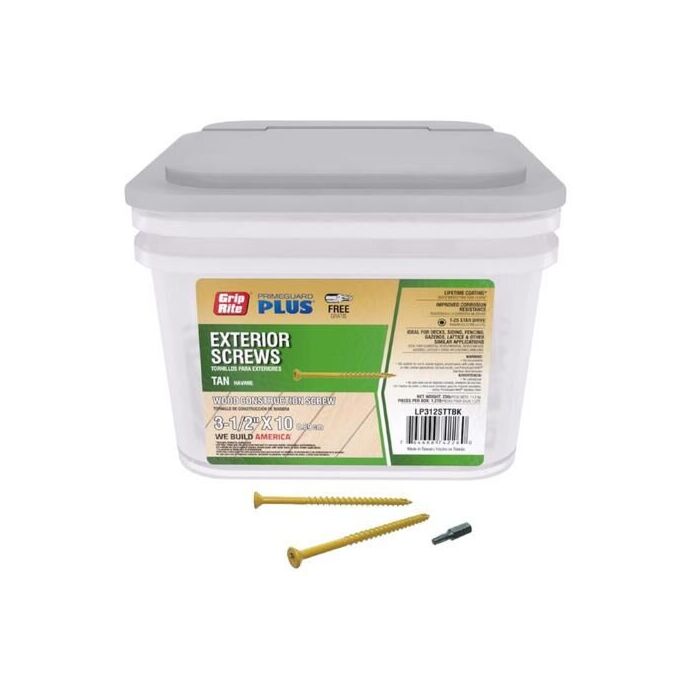 Grip-Rite T25 Star Deck Screw (Tan - 25 lb Box) #10 x 3-1/2 in.