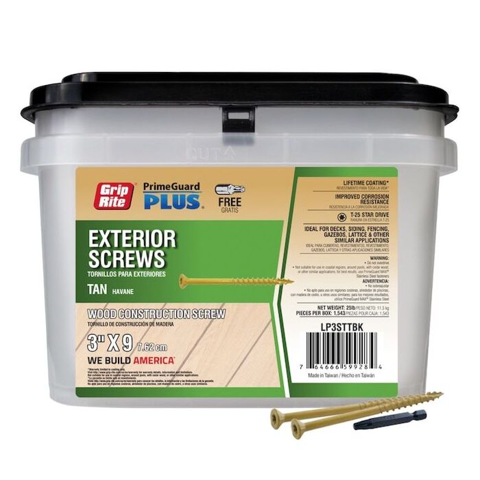 Grip-Rite T25 Star Deck Screw (Tan - 25 lb Box) #9 x 3 in.