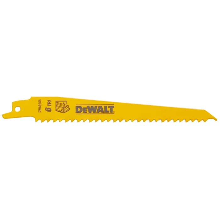 Dewalt Reciprocating Saw Blade 6 TPI Tapered for Fast Cuts - 6 in.